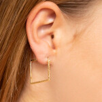 131483 Square Textured Gold Hoop Earrings On Ear 1080x1080 copy