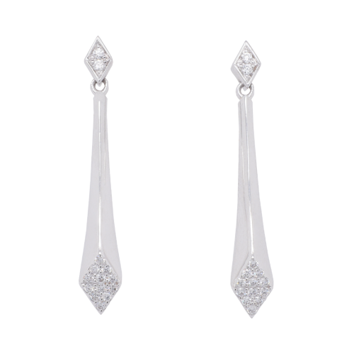 Diamond Drop Geometric Stud Earrings