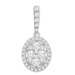 Oval Shaped Diamond Cluster Pendant
