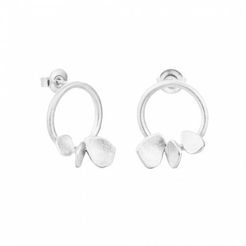 Branca Silver Small Circle Stud Earrings