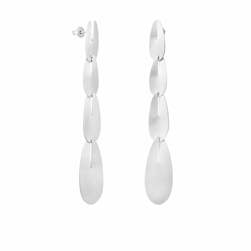 Euphorbia Silver 4 Drop Earrings