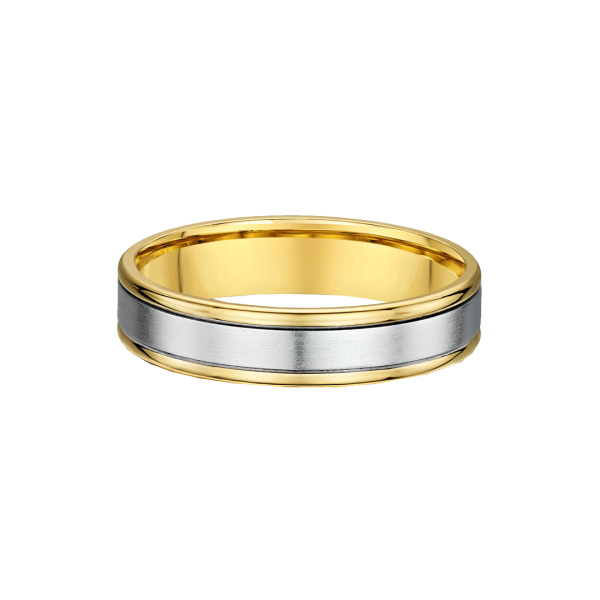 Two Tone Brushed Inner Men's Wedding Ring