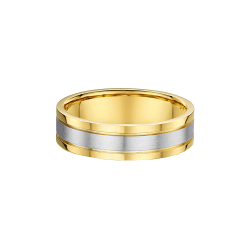 Two Tone Brushed Inner Wedding Ring