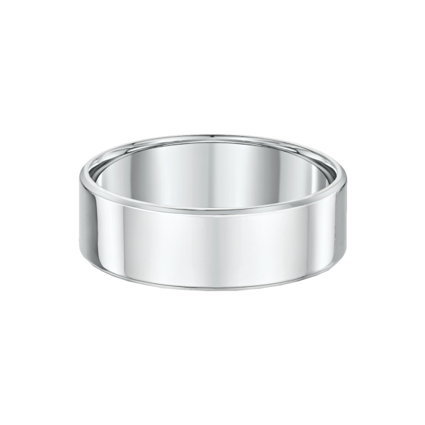 Classic Flat Bevel 7mm Wide Mens Wedding Ring