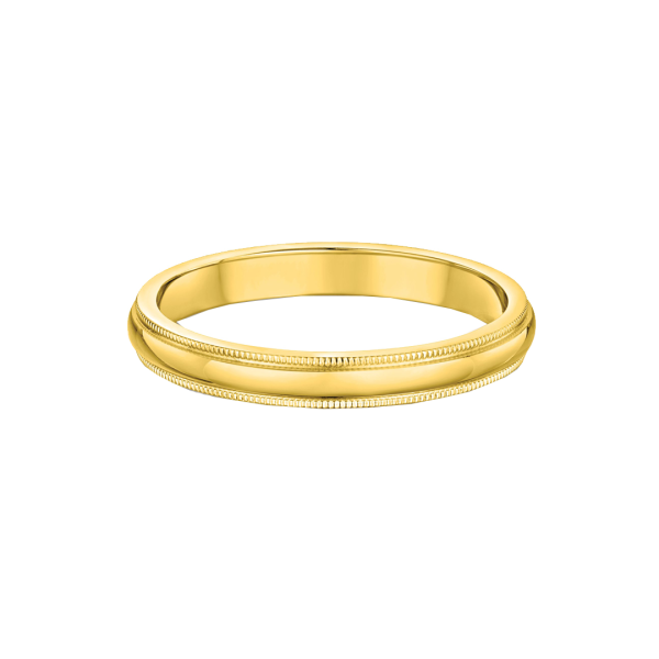 Milgrain 3mm Wide Classic Wedding Ring