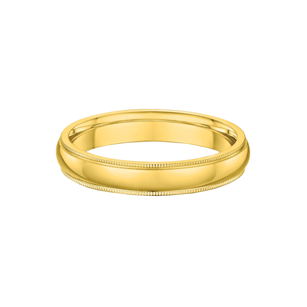 Milgrain 4mm Wide Classic Wedding Ring
