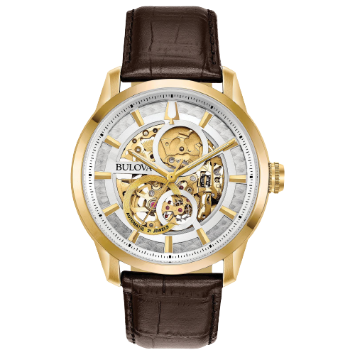 Bulova Gents Sutton - Gold/Brown Leather