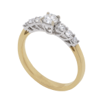 Diamond Ring with Claw Set Diamond Shoulders