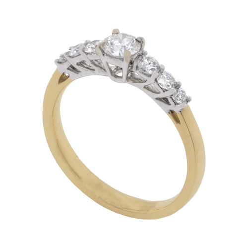 Diamond Ring with Claw Set Diamond Shoulders