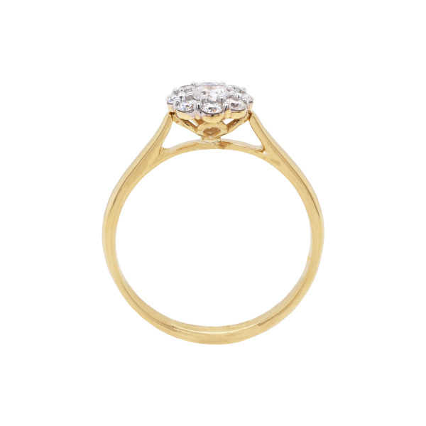 Flower Cluster Diamond Yellow Gold Ring Front 1083x1083