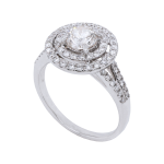 Diamond Double Halo Circle Ring