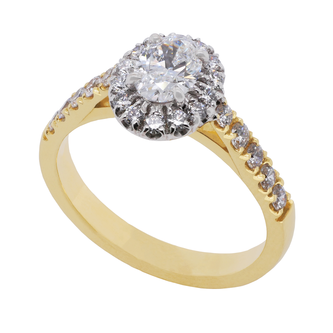 Oval Diamond Cluster Yellow Gold Ring » Dalgleish Diamonds