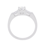 Baguette Diamond Shoulders White Gold Engagement Ring Front 1083x1083